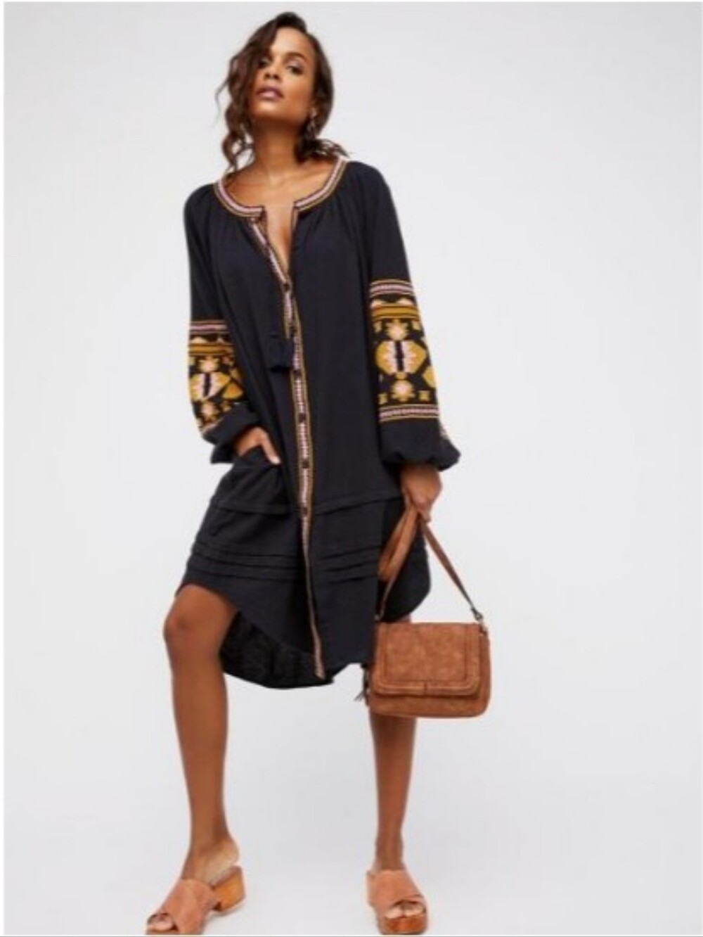 Free People In The Clear Embroidered Maxi Top